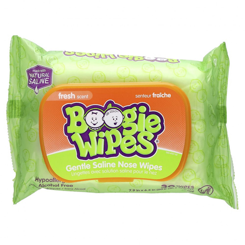 Boogie Wipes, Салфетки с натуральной солью для текущего носа, свежий запах, 30 салфеток #1