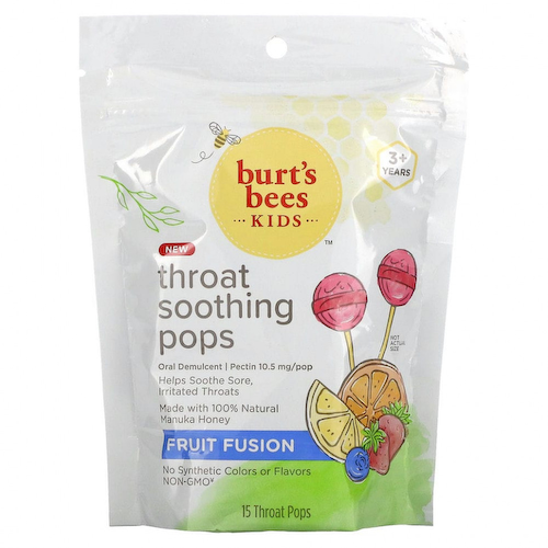 Burt's Bees, Дети, успокаивающие леденцы, от 3 лет, Fruit Fusion, 15 леденцов #1