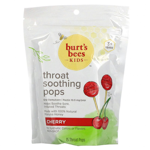 Burt's Bees, Для детей, успокаивающие леденцы, для детей от 3 лет, вишня, 15 леденцов #1