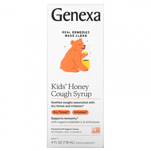 Genexa, Kid's Honey, сироп от кашля, для детей от 1 года, органический мед, 118 мл (4 жидк. Унции) #1