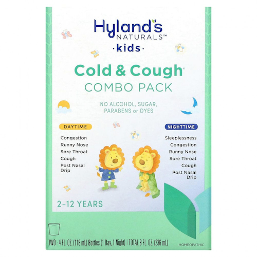 Hyland's, 4 Kids, средство от простуды и кашля, для детей от 2 до 12 лет, упаковка с 2 флаконами для дневного и ночного приема по 118 мл (4 жидк. унции) #1