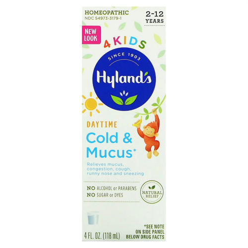 Hyland's, 4 Kids, средство от насморка и слизи для детей от 2 до 12 лет, для приема днем, 118 мл (4 жидк. унции) #1