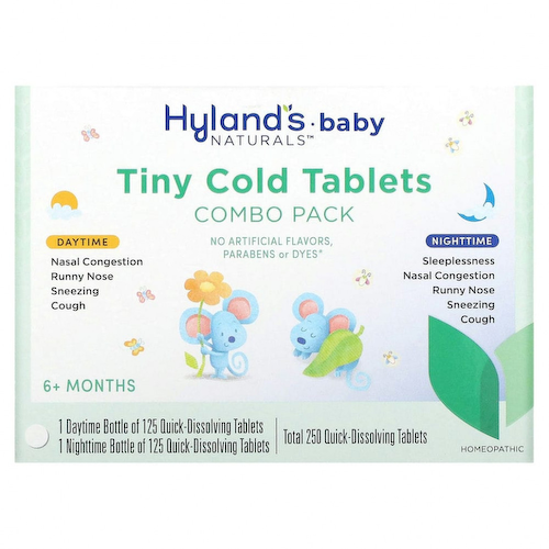 Hyland's, Для детей, маленькие таблетки от простуды, дневное и ночное время, для детей от 6 месяцев, 250 быстрорастворимых таблеток #1
