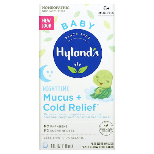 Hyland's, Для детей, средство для снятия слизи и простуды в ночное время, для детей от 6 месяцев, 118 мл (4 жидк. Унции) #1