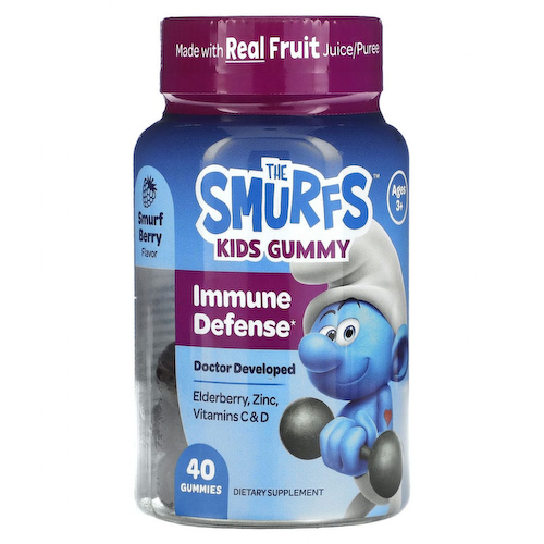 The Smurfs, жевательная добавка для укрепления иммунитета, для детей от 3 лет, ягодный вкус, 40 жевательных конфет #1