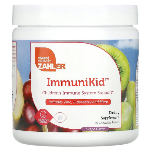 Zahler, ImmuniKid, поддержка иммунной системы детей, виноград, 60 жевательных таблеток #1