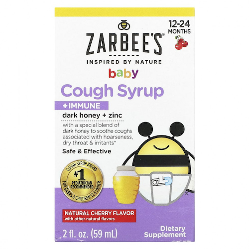 Zarbee's, Baby, сироп от кашля и иммунитета, для детей от 12 до 24 месяцев, натуральная вишня, 59 мл (2 жидк. Унции) #1