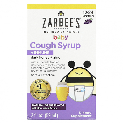 Zarbee's, детский сироп от кашля для поддержки иммунитета, для детей от 12 до 24 месяцев, натуральный виноградный вкус, 59 мл (2 жидк. унции) #1