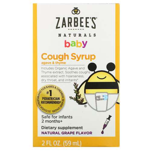 Zarbee's, Для детей, сироп от кашля, агава и чабрец, натуральный виноградный вкус, 59 мл (2 жидк. Унции) #1