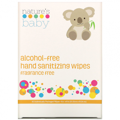 Nature's Baby Organics, Hand Sanitizing Wipes, Alcohol Free, Fragrance Free , 60 Individually Packaged Wipes #1