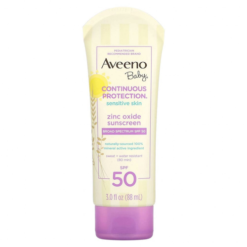 Aveeno, Для детей, солнцезащитное средство с оксидом цинка, SPF 50, 88 мл (3 жидк. Унции) #1