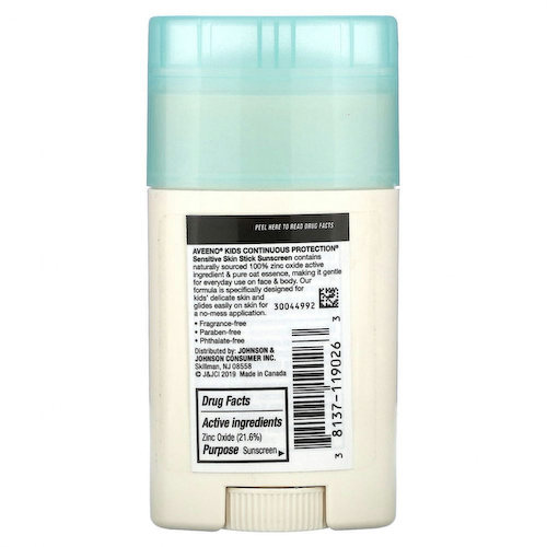 Aveeno, Kids, солнцезащитный стик для чувствительной кожи, SPF 50, без отдушек, 42 г (1,5 унции) #1