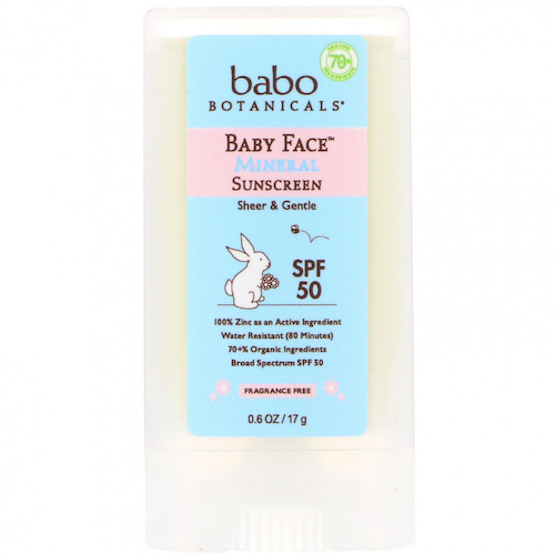Babo Botanicals, Baby Face, солнцезащитное средство на минеральной основе в виде стика, SPF 50, 17 г #1