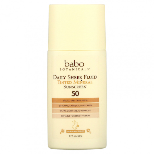 Babo Botanicals, Daily Sheer, флюид, тонирующее солнцезащитное средство с минералами 50, без отдушек, 50 мл (1,7 жидк. Унции) #1