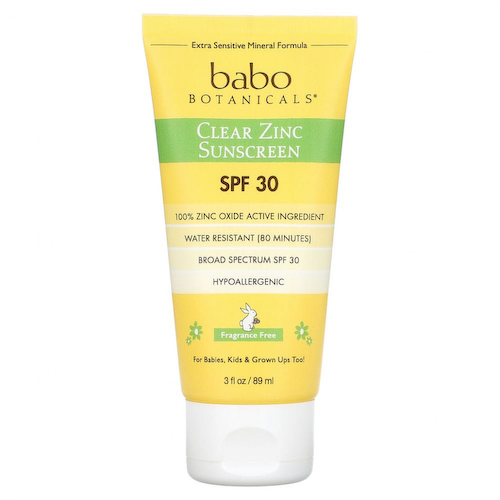 Babo Botanicals, Солнцезащитное средство с прозрачным цинком, для чувствительной кожи, SPF 30, без отдушек, 89 мл (3 жидк. Унции) #1
