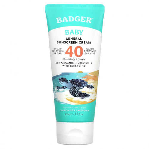 Badger Company, минеральный солнцезащитный крем для детей, SPF 40, ромашка и календула, 87 мл (2,9 жидк. унции) #1