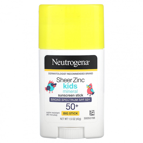 Neutrogena, Kids, солнцезащитный стик с прозрачным цинком и минералами, Big Stick, SPF 50+, 42 г (1,5 унции) #1