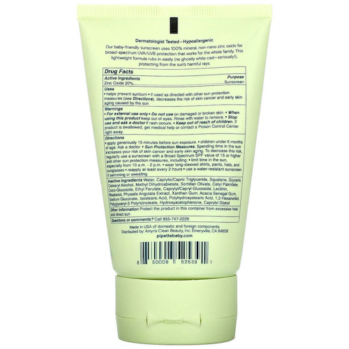 Pipette, минеральное солнцезащитное средство широкого спектра действия, SPF 50, 120 мл (4 жидк. унции) #1