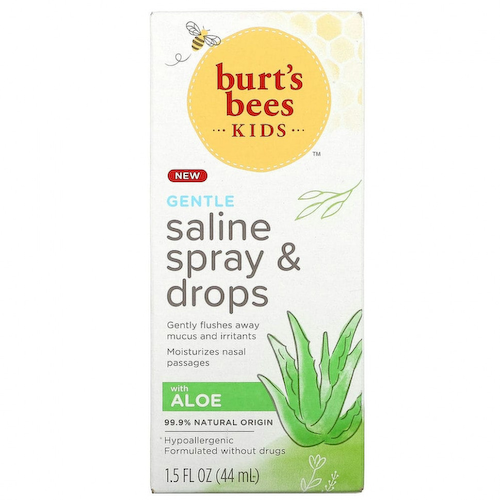 Burt's Bees, Kids, Мягкий солевой спрей и капли с алоэ, 1,5 жидких унции (44 мл) #1