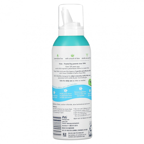 Vicks, Children's Sinex, спрей для носа с солевым раствором, от 1 года, 142 г (5 унций) #1