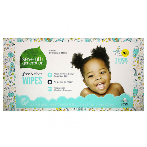 Seventh Generation, Baby Wipes, Free & Clear, 768 Wipes #1