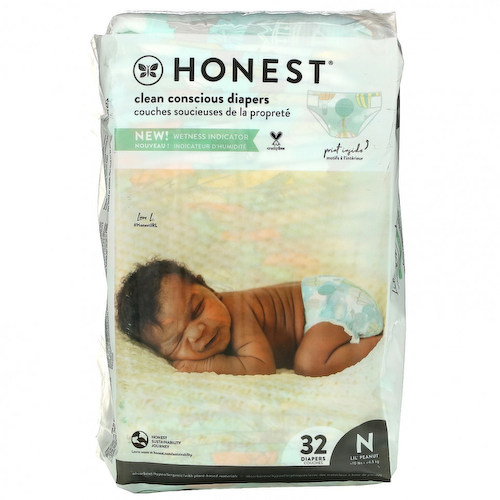 The Honest Company, Clean Conscious, подгузники для новорожденных, от 4,5 кг (10+ фунтов), 32 шт. #1