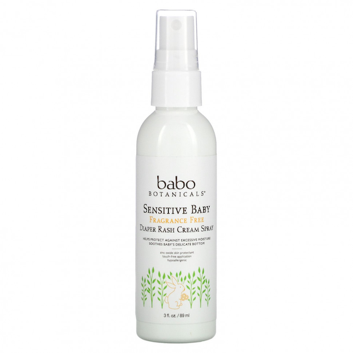 Babo Botanicals, Sensitive Baby, крем-спрей от подгузников, без отдушек, 89 мл (3 жидк. Унции) #1