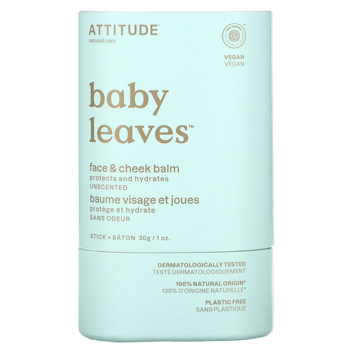 ATTITUDE, Baby Leaves, бальзам для лица и щек, без запаха, 1 унция (30 г) #1