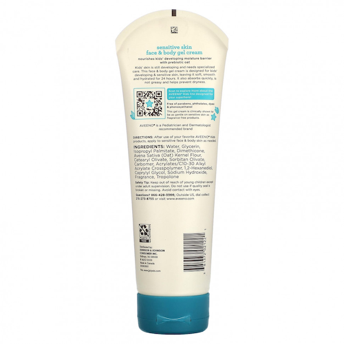 Aveeno, Детский, гель-крем для лица и тела, нежный, 227 г (8 унций) #1