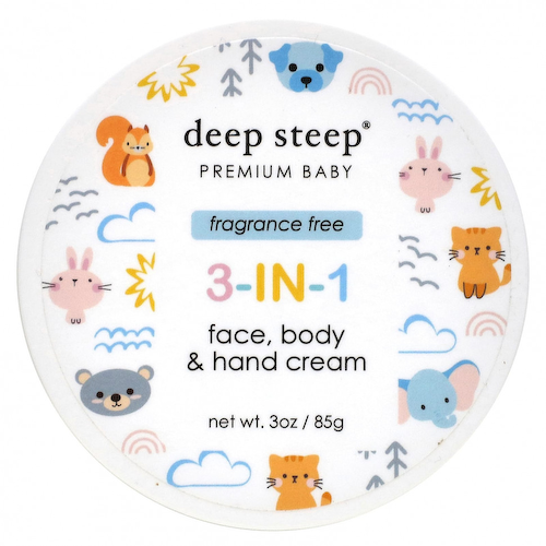 Deep Steep, Premium Baby, крем 3 в 1 для лица, тела и рук, без отдушек, 85 г (3 унции) #1