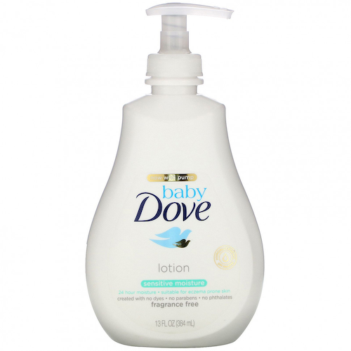 Dove, детский увлажняющий лосьон, для чувствительной кожи, без запаха, 384 мл (13 жидк. унций) #1