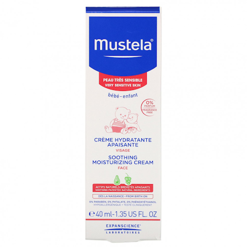 Mustela, Baby, Успокаивающий увлажняющий крем для лица, 1,35 жидкой унции (40 мл) #1