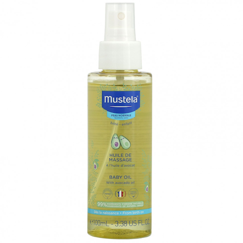 Mustela, Детское масло с маслом авокадо, 3,38 жидких унций (100 мл) #1