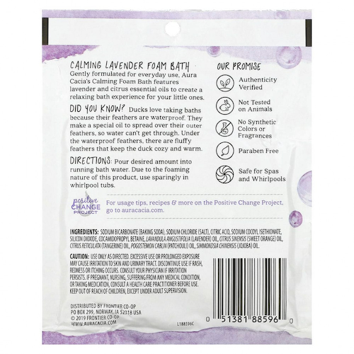 Aura Cacia, пена для ванны c расслабляющим эффектом, аромат лаванды, 70,9 г (2,5 унции) #1
