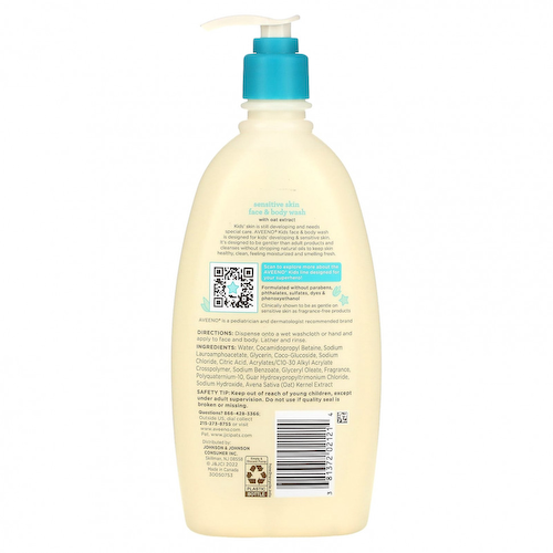 Aveeno, Гель для душа для детей с экстрактом овса, 532 мл (18 жидк. Унций) #1