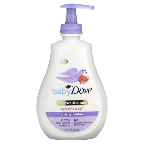 Dove, Для детей, средство для ухода за чувствительной кожей, ночное умывание, успокаивающее увлажнение, 384 мл (13 жидк. Унций) #1