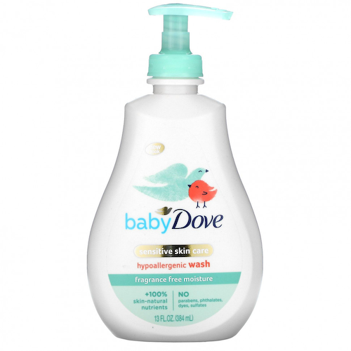 Dove, Средство для ухода за чувствительной кожей для детей, гипоаллергенное средство, без отдушек, 384 мл (13 жидк. Унций) #1