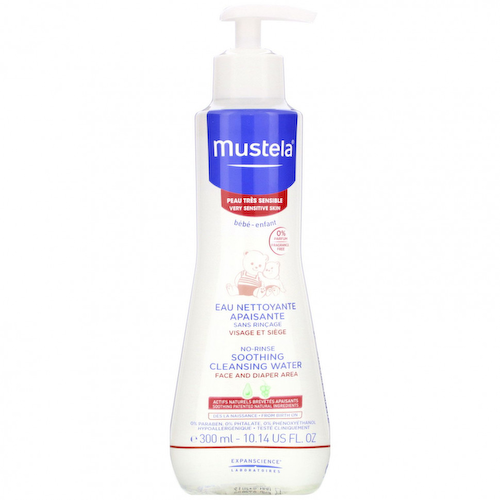 Mustela, Baby, Успокаивающая очищающая вода без ополаскивания, 10,14 жидких унций (300 мл) #1