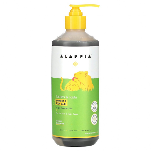 Alaffia, Everyday Coconut, шампунь и гель для душа, подходит для младенцев и детей постарше, кокос и ромашка, 475 мл (16 жидк. унций) #1