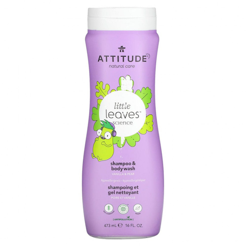 ATTITUDE, Little Leaves Science, шампунь и гель для душа 2 в 1, ваниль и груша, 473 мл #1
