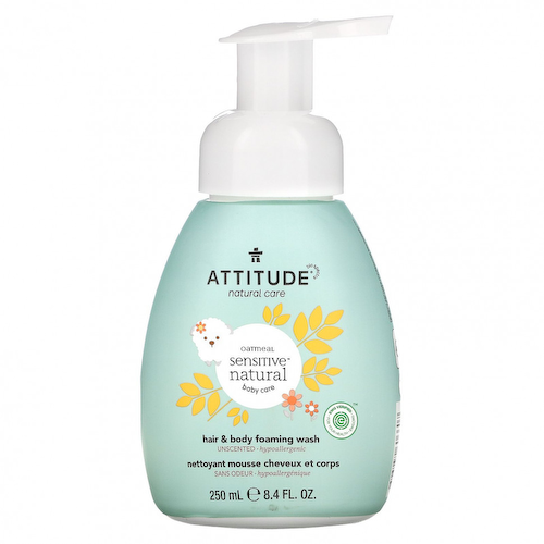 ATTITUDE, Пенка для душа для детей, без запаха, 250 мл (8,4 жидк. Унции) #1