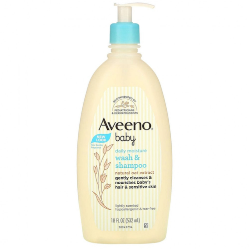 Aveeno, детское увлажняющее средство для мытья тела и шампунь, с легким запахом, 532 мл (18 жидк. унций) #1