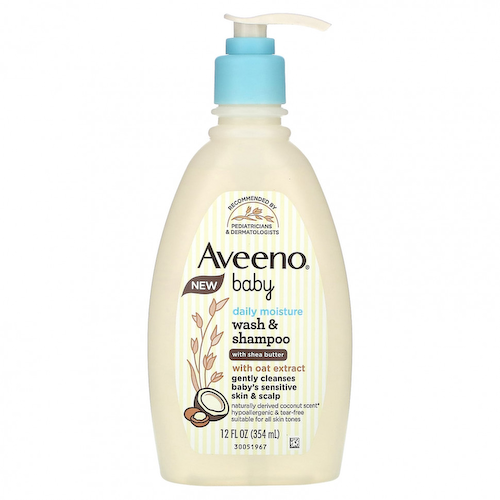 Aveeno, Увлажняющий шампунь и ежедневное увлажняющее средство для детей с маслом ши, кокос, 354 мл (12 жидк. Унций) #1