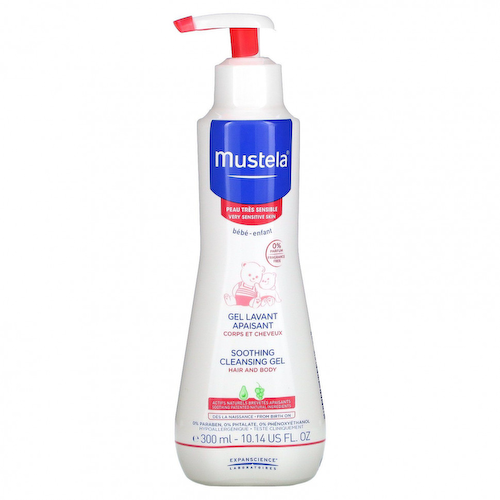 Mustela, Детский, успокаивающий очищающий гель, для очень чувствительной кожи, без отдушек, 300 мл (10,14 жидк. Унции) #1