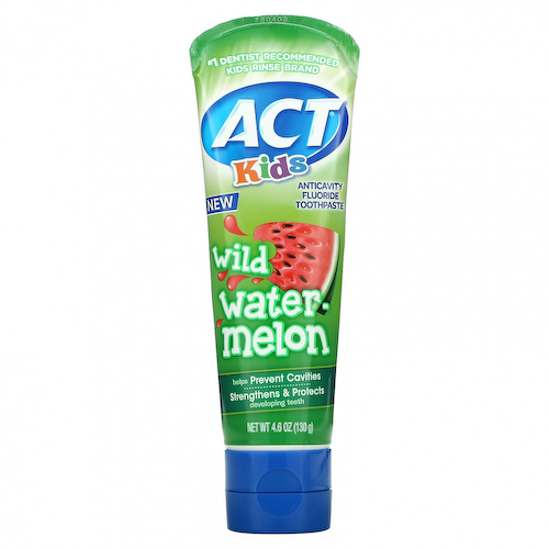 Act, детская зубная паста с фторидом, против кариеса, со вкусом арбуза, 130 г (4,6 унции) #1