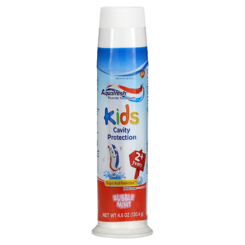 Aquafresh, Детская зубная паста с фтором, для детей от 2 лет, с мятой, 130,4 г (4,6 унции) #1
