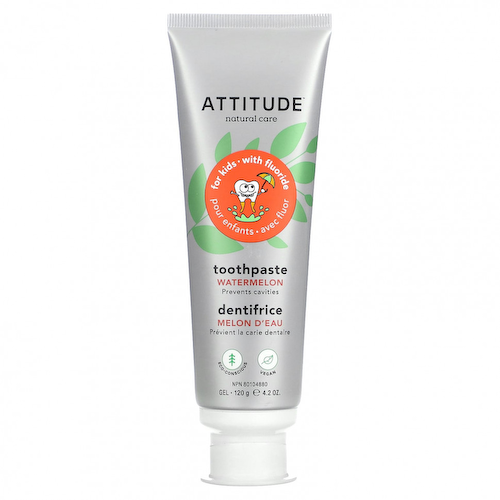 ATTITUDE, Kids, зубная паста с фтором, арбуз, 120 г (4,2 унции) #1