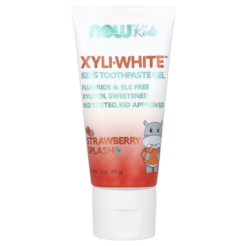 NOW Foods, XyliWhite, зубная паста-гель для детей, без фторидов, клубничный вкус, 85 г (3,0 унции) #1