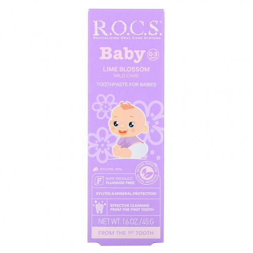 R.O.C.S., Baby, зубная паста с ароматом липы, для детей 0?3 лет, 45 г (1,6 унции) #1