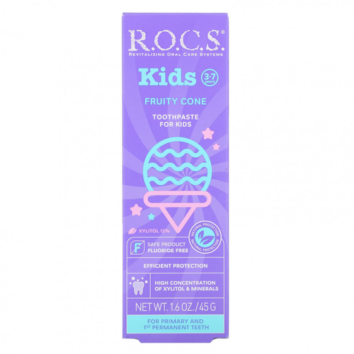 R.O.C.S., Kids, зубная паста со вкусом фруктового мороженного, для детей 3?7 лет, 45 г (1,6 унции) #1
